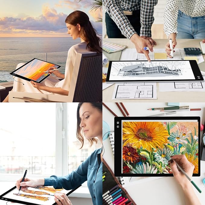 Rechargeable A2 Light Pad, Wireless Battery Powered Artist Tracing Light Box - Image 7