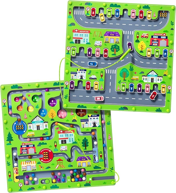 2 in 1 Magnetic Color and Number Maze Magnet Alphabet Counting Double Sided by Unknown