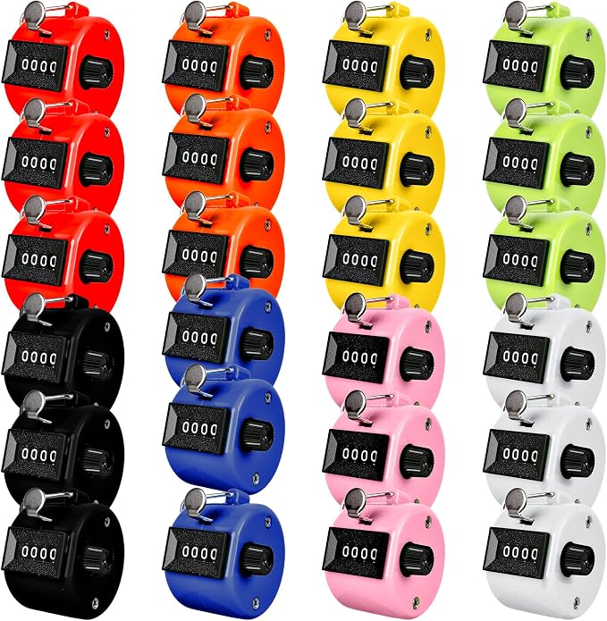 24 Pcs Hand Tally Counter 4 Digit Mechanical Finger Counter Clickers Resettable by Unknown