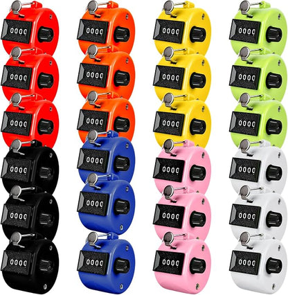 24 Pcs Hand Tally Counter 4 Digit Mechanical Finger Counter Clickers Resettable by Unknown