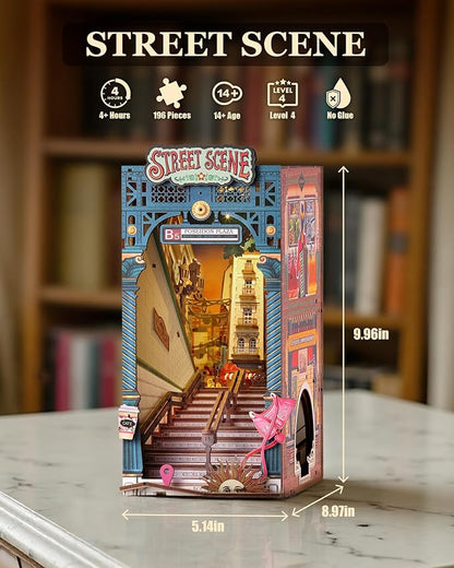 Rolife DIY Book Nook Kits for Adults, Miniature Dollhouse Booknook Kit - Image 2