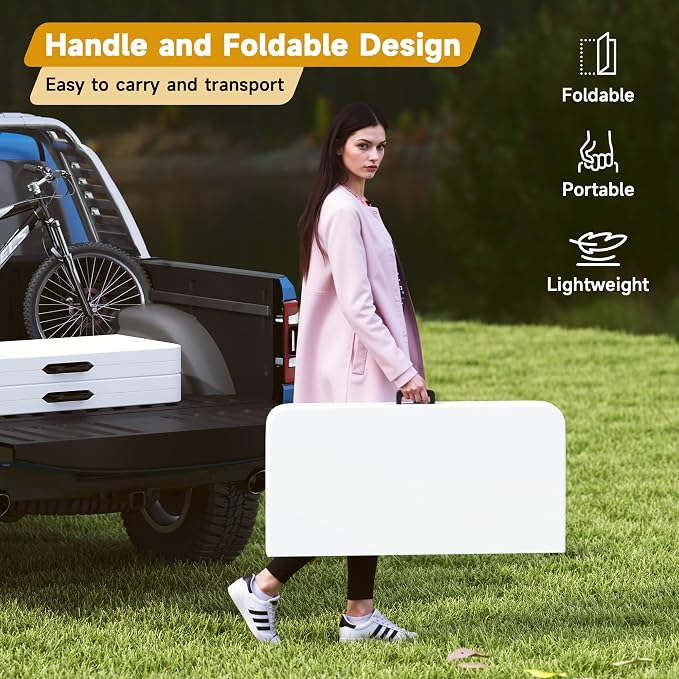 34" Square Folding Table, Portable Plastic Card Table - Image 9