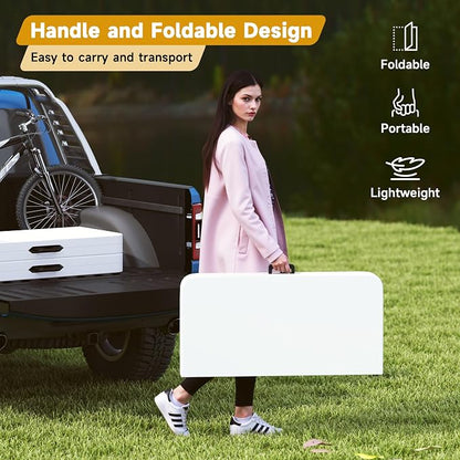 34" Square Folding Table, Portable Plastic Card Table - Image 9