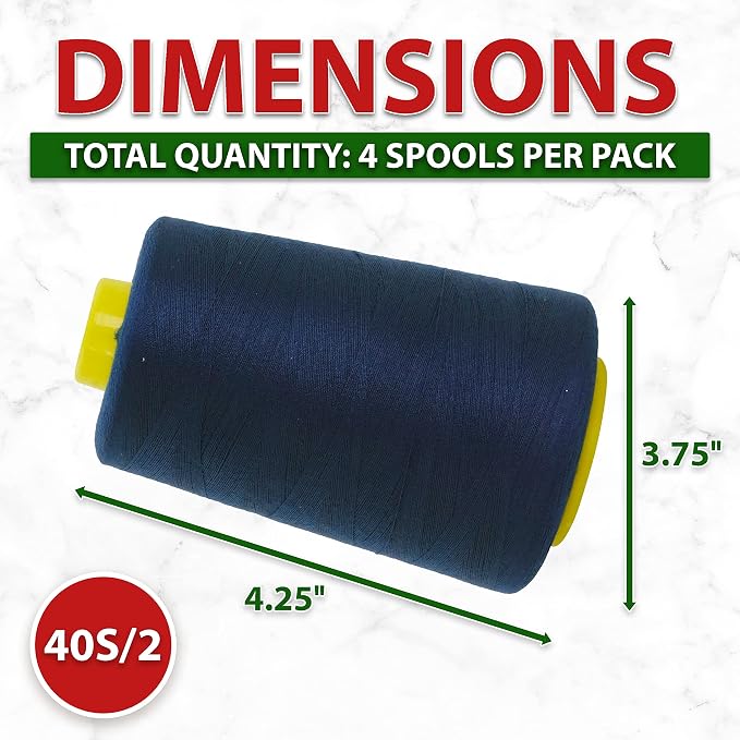 Mandala Crafts 4 Pack of Serger Threads Cones Spools - Image 4