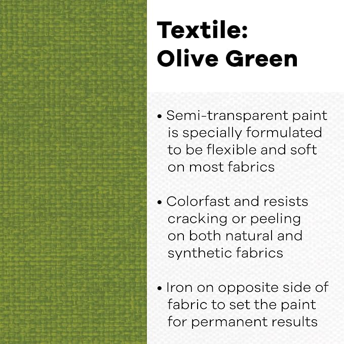 Jacquard Textile Color Paint, Olive Green - Image 2