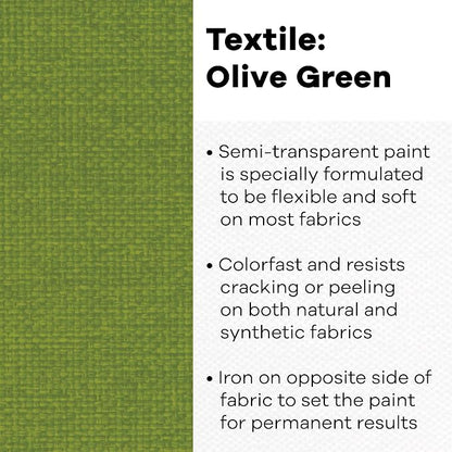 Jacquard Textile Color Paint, Olive Green - Image 2