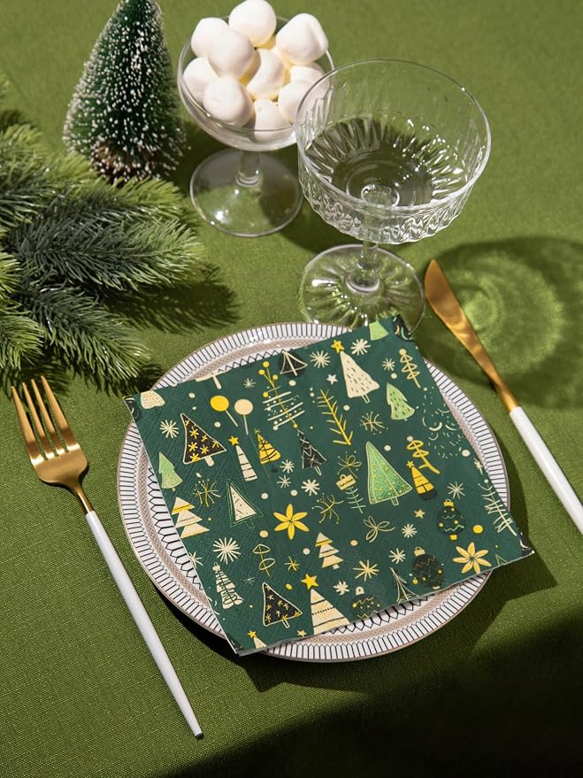 Premium Designer Paper Napkins, 3-Ply 6.5 x 6.5-inches Fold Disposable - Image 2