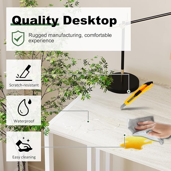 Small Folding Desk 35 inch, No Assembly Required Small Office Desk, Writing - Image 5