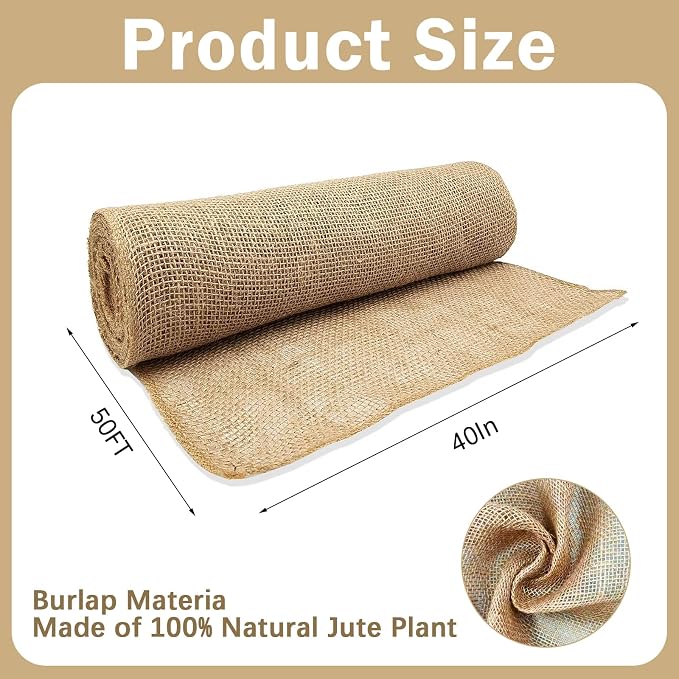 40InX50FT Burlap Rolls Multipurpose Jute Burlap Fabric - Image 2