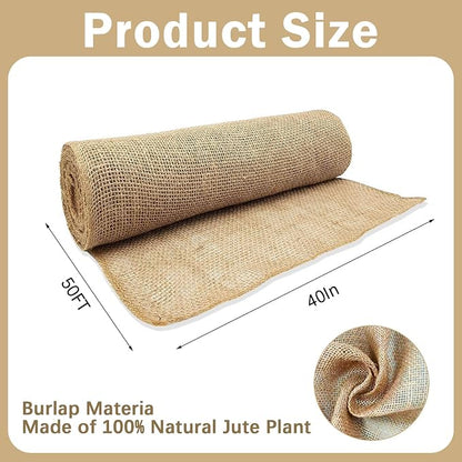 40InX50FT Burlap Rolls Multipurpose Jute Burlap Fabric - Image 2