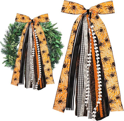 Large Halloween Ribbon Bow for Wreath by Unknown