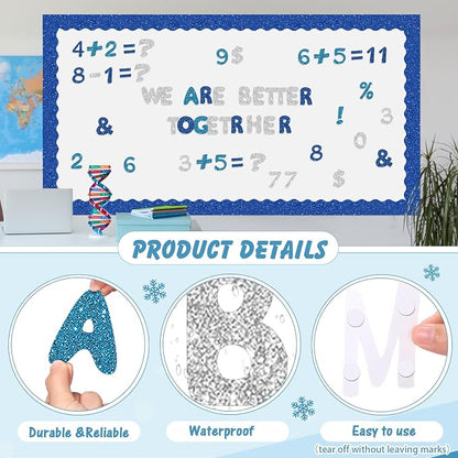 221 Pcs Classroom Bulletin Board Letters Colorful Alphabet Cutouts Number and - Image 4