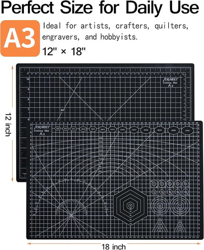 Density-upgraded 18"x12" Self Healing Cutting Mat, Idemeet Rotary Sewing Mat - Image 2