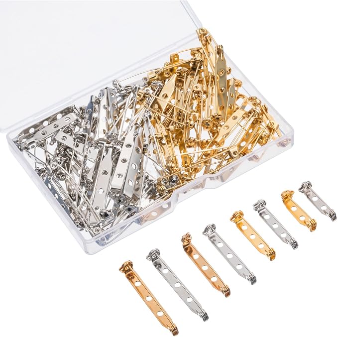 Shappy 100 Pieces Brooch Pin Backs Bar Pins Backs by Shappy