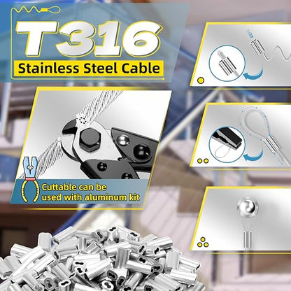 316 Stainless Steel Cable, 800FT 1/32IN Wire Rope - Image 4