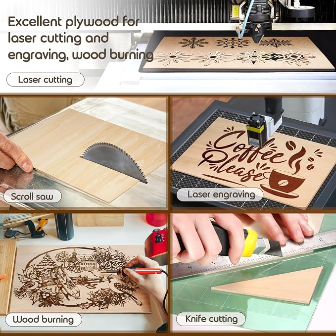 12 PCS 12x20x1/8 Inch Basswood Sheets, MAPRIAL Smooth 3mm Plywood - Image 5