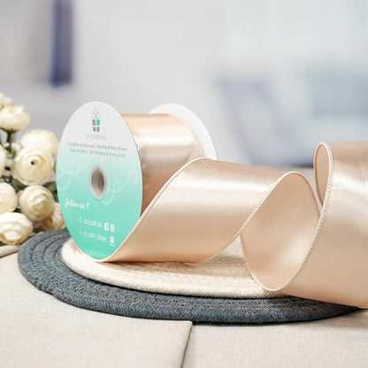 CT CRAFT LLC Satin Wired Ribbon 2.5 Inch x 20 Yards Champagne Gold - Image 4