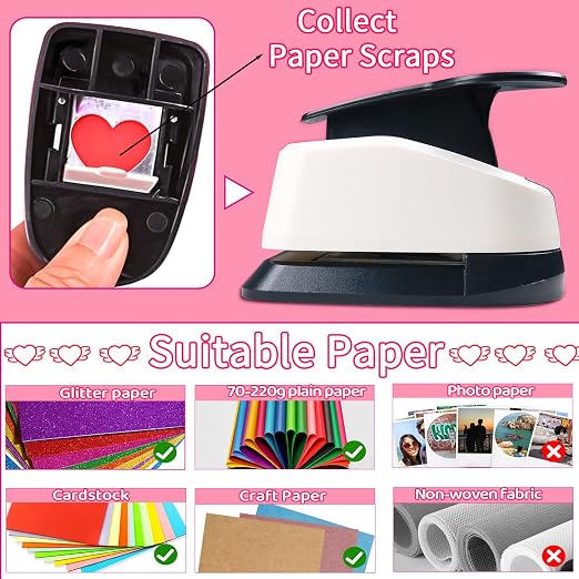 Heart Hole Puncher for Crafts, Heart Paper Cutter, Hearts Paper Punch, Hearts - Image 3
