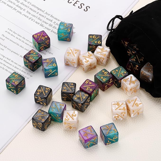 uxcell 48Pcs Magic Dice Counters, Acrylic D6 Life Token Dice Set - Image 4