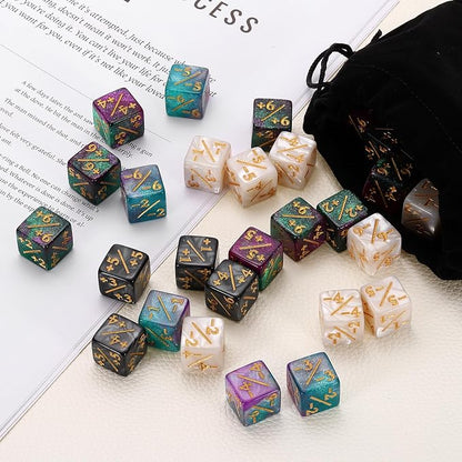 uxcell 24Pcs Magic Dice Counters, Acrylic D6 Life Token Dice Set - Image 4