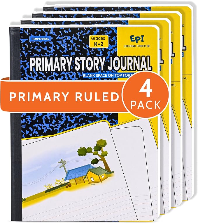 EPI Marble Hardcover Primary Ruled Composition Notebook | 200 Pages, 9.75 x 7.5 by EPI