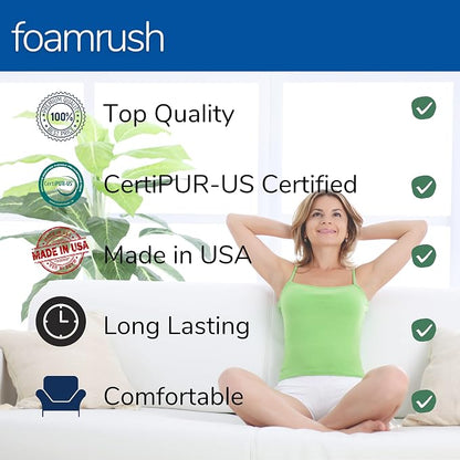 FoamRush 5" x 24" x 24" Gel Memory Foam Upholstery Square Cushion Medium Firm - Image 4