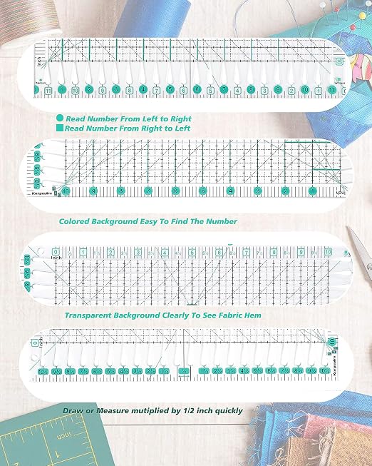 Quilting Ruler for Precise Fabric Cutting 11.5" x 10.5" Quilt Rulers Quilting - Image 3