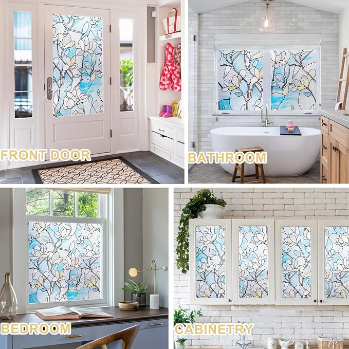 3D Stained Glass Window Privacy Film, Heat Control UV Blocking Static Cling - Image 6