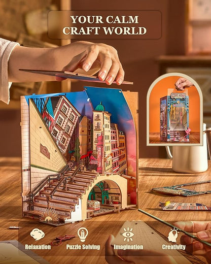 Rolife DIY Book Nook Kits for Adults, Miniature Dollhouse Booknook Kit - Image 5