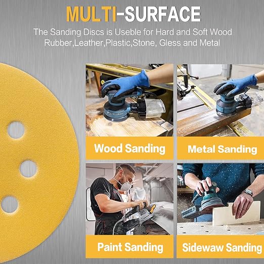 100PCS 5 Inch 8 Hole Sanding Discs 240 Grit - Image 4