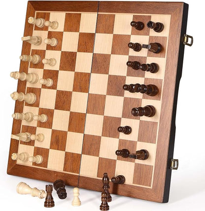 Magnetic Wooden Chess Set 15" Unique Chess Board Game - Image 8