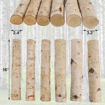 6-Pack White Birch Logs for Fireplace - Image 3