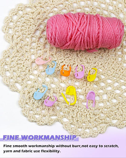 FIVEIZERO 200 Pcs Stitch Markers 10 Color Knitting Markers Crochet Hook and - Image 5