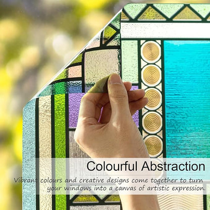 3D Stained Glass Window Privacy Film, Heat Control UV Blocking Static Cling - Image 7