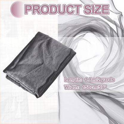 MECCANIXITY Iridescent Sheer Organza Fabric, 2 Yards x 59 Inches Solid - Image 2