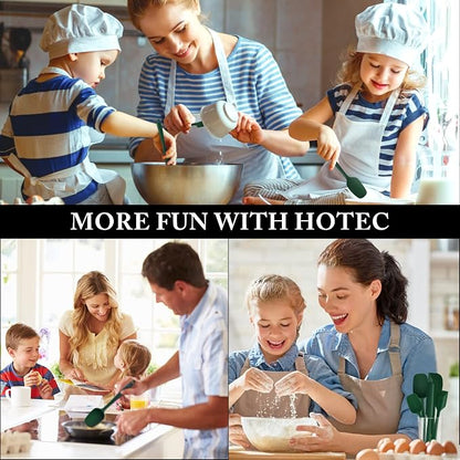 HOTEC 600℉ Heat Resistant BPA-Free Silicone Rubber Spatula Set, Kitchen Cooking - Image 7