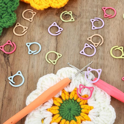 36Pcs Cat Stitch Markers for Crocheting, Cat Metal Crochet Stitch Marker Ring - Image 6