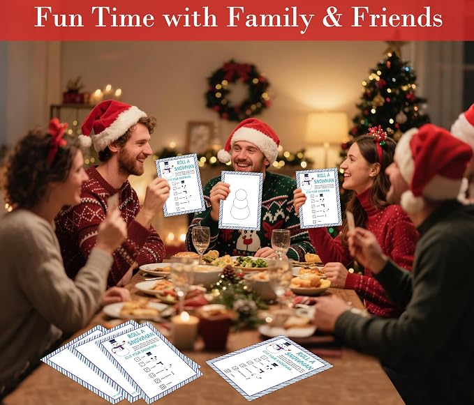 Roll A Snowman Game, Christmas Dice Games - Image 4