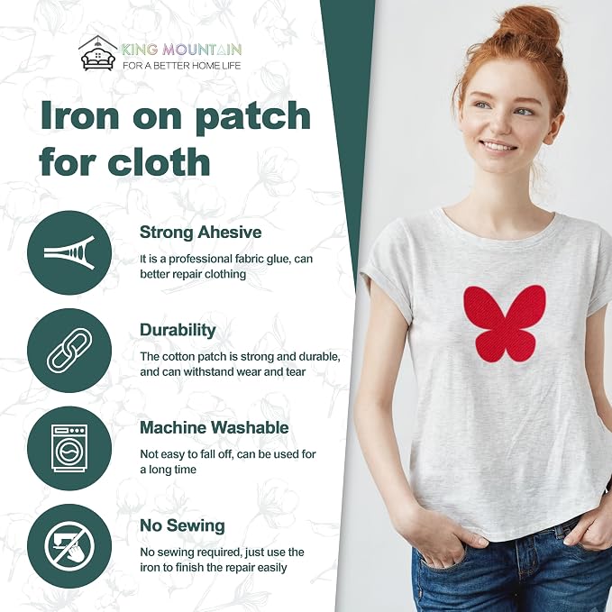 Iron on Patches for Clothes, 8 Pieces Patches for Cloth, 100% Cotton Fabric - Image 2
