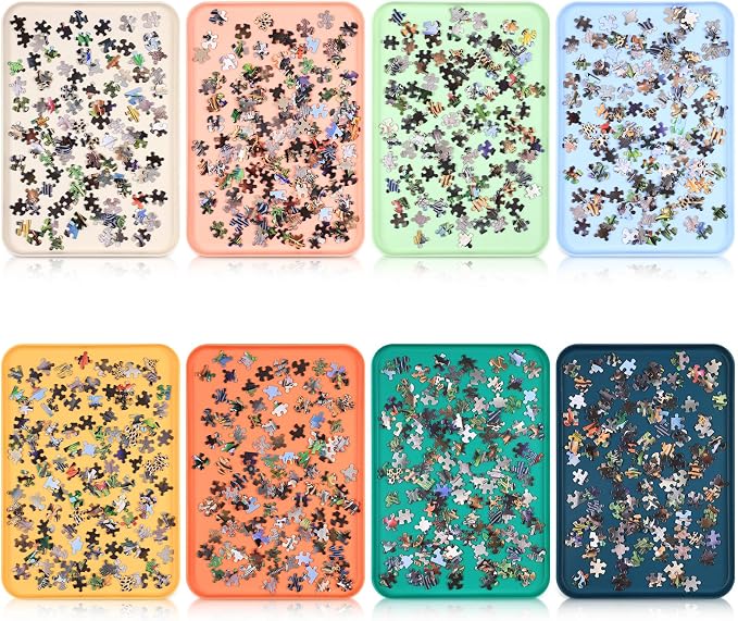 8 Pcs 15'' x 10.5'' Extra Large Puzzle Sorting Trays Stackable Puzzle Trays by LOYIM