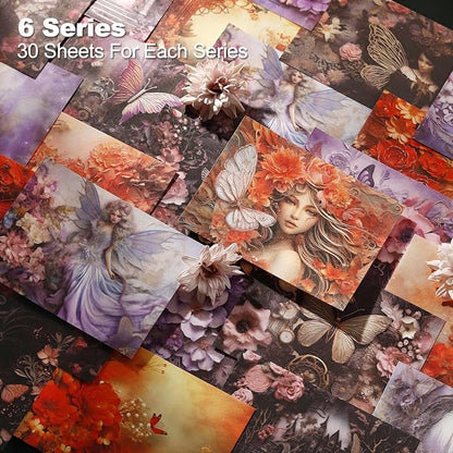 Colorful Flower Scrapbook Paper Set, Scrapbooking, DIY Projects, and Art - Image 2