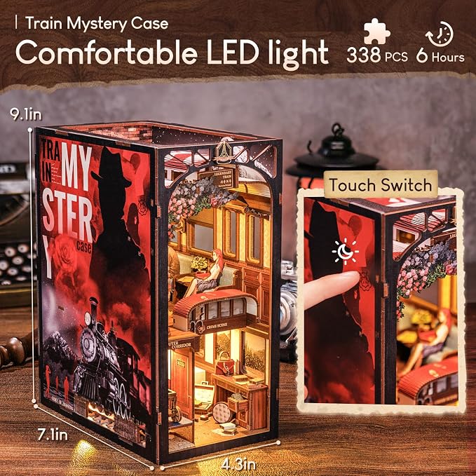 CUTEBEE Book Nook Kit, DIY Booknook Miniature House Tiny House 3D Wooden Puzzle - Image 8