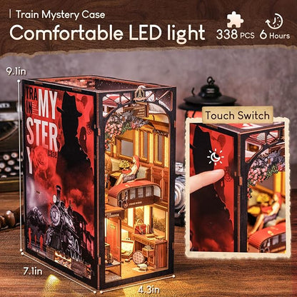 CUTEBEE Book Nook Kit, DIY Booknook Miniature House Tiny House 3D Wooden Puzzle - Image 8
