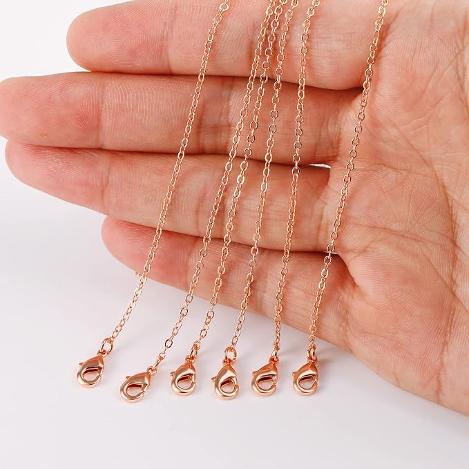 ALEXCRAFT Wholesale 12PCS Rose Gold Plated Solid Brass Chain Hypoallergenic - Image 6