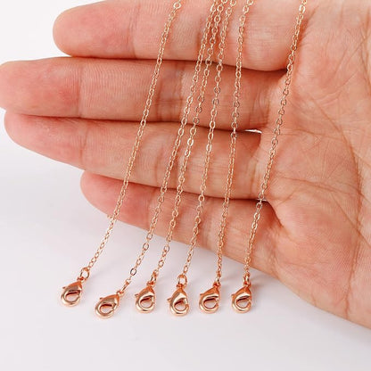ALEXCRAFT Wholesale 12PCS Rose Gold Plated Solid Brass Chain Hypoallergenic - Image 6