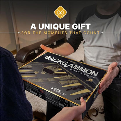 Backgammon Sets for Adults – 15-Inch Black PU Leather Board Game Set – Classic - Image 6