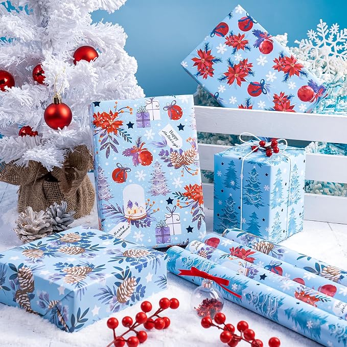 WRAPAHOLIC 30 Inch Christmas Wrapping Paper Roll - Image 3