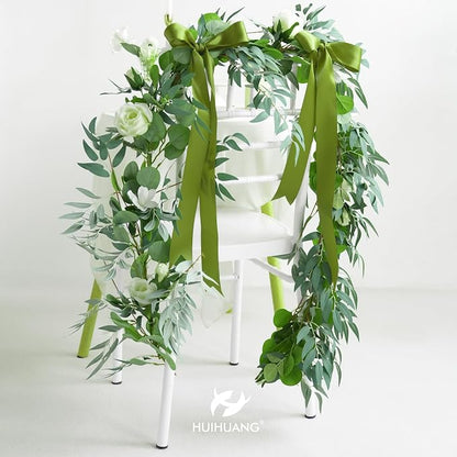 HUIHUANG Olive Green Ribbon 2 inch Wide Double Faced Satin Ribbon Green Ribbon - Image 4