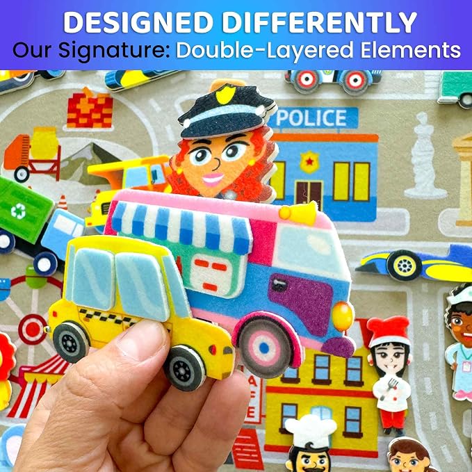 QUOKKA City Felt Board for Kids 3-5 Years Old - Image 5