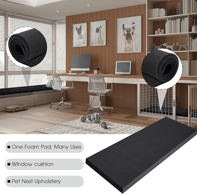 Amylove Polyurethane Foam 24" x 72" High Density Cushion Upholstery Foam Sheet - Image 5